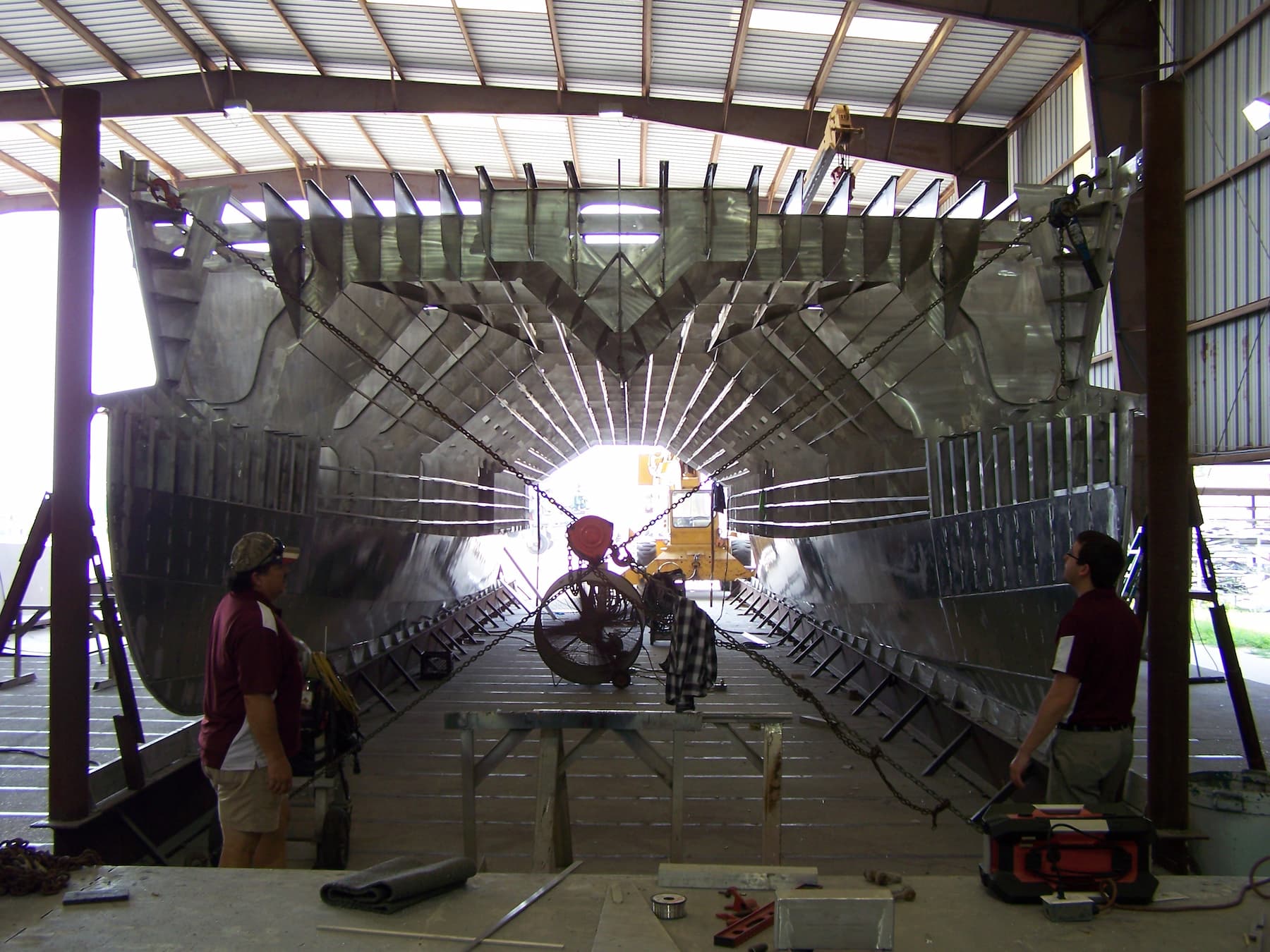 RV Trident hull tunnel looking aft 